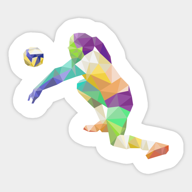 Volleyball Player Digging Volleyball Sticker TeePublic